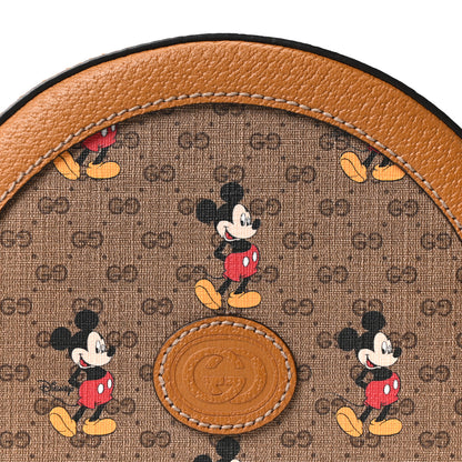 Gucci X DISNEY Mini Vintage GG Supreme Monogram Mickey Mouse Round Shoulder Bag Beige Vintage Sun Oil 8 of 10