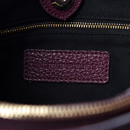 Burberry Grainy Calfskin House Check Medium Banner Tote Elderberry 8 of 16
