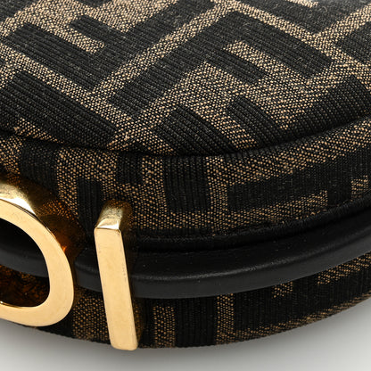Fendi Fabric Jacquard FF 1974 Nano Fendigraphy Hobo Charm Tobacco Moro 8 of 8