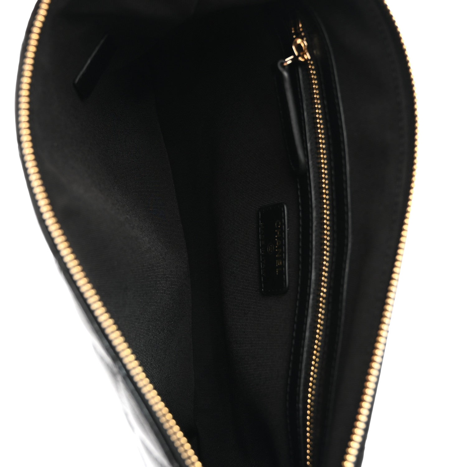 Chanel Calfskin Quilted Pearl Medium Cosmetic Case Black 5 of 8