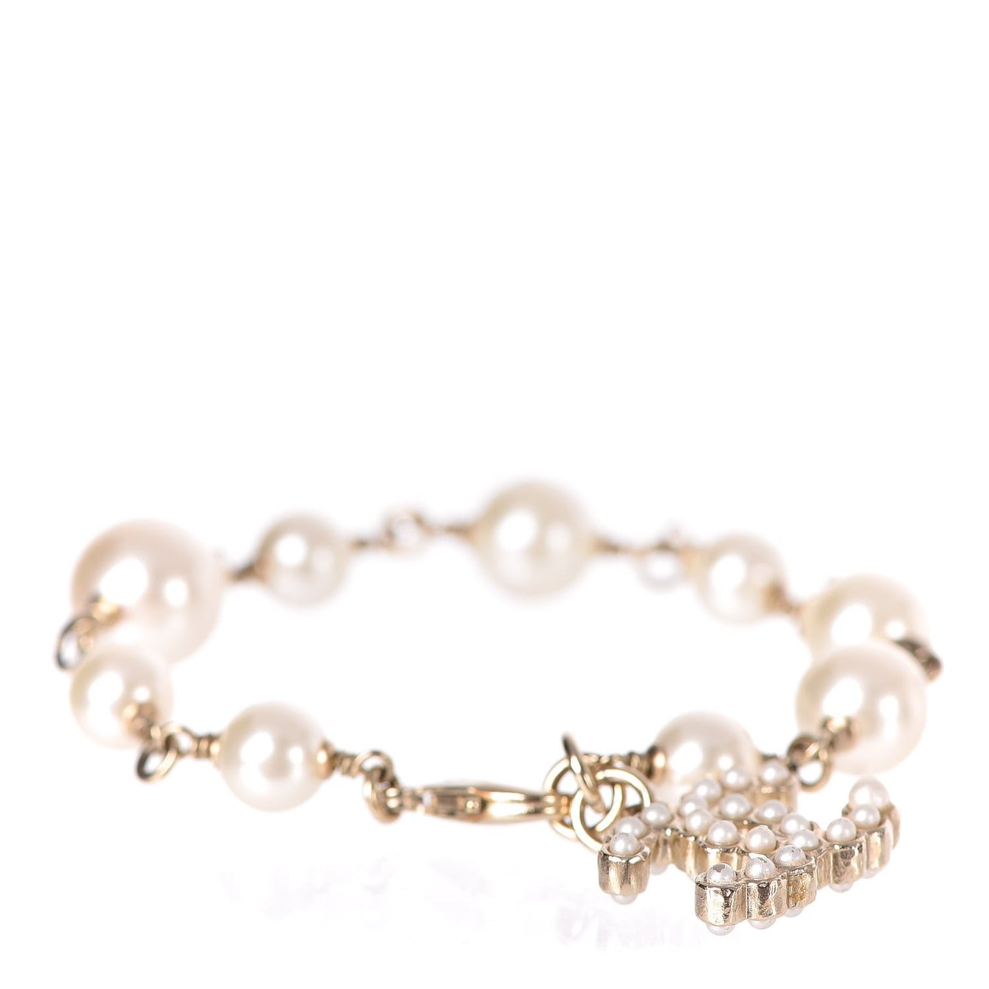 Pearl CC Bracelet Gold