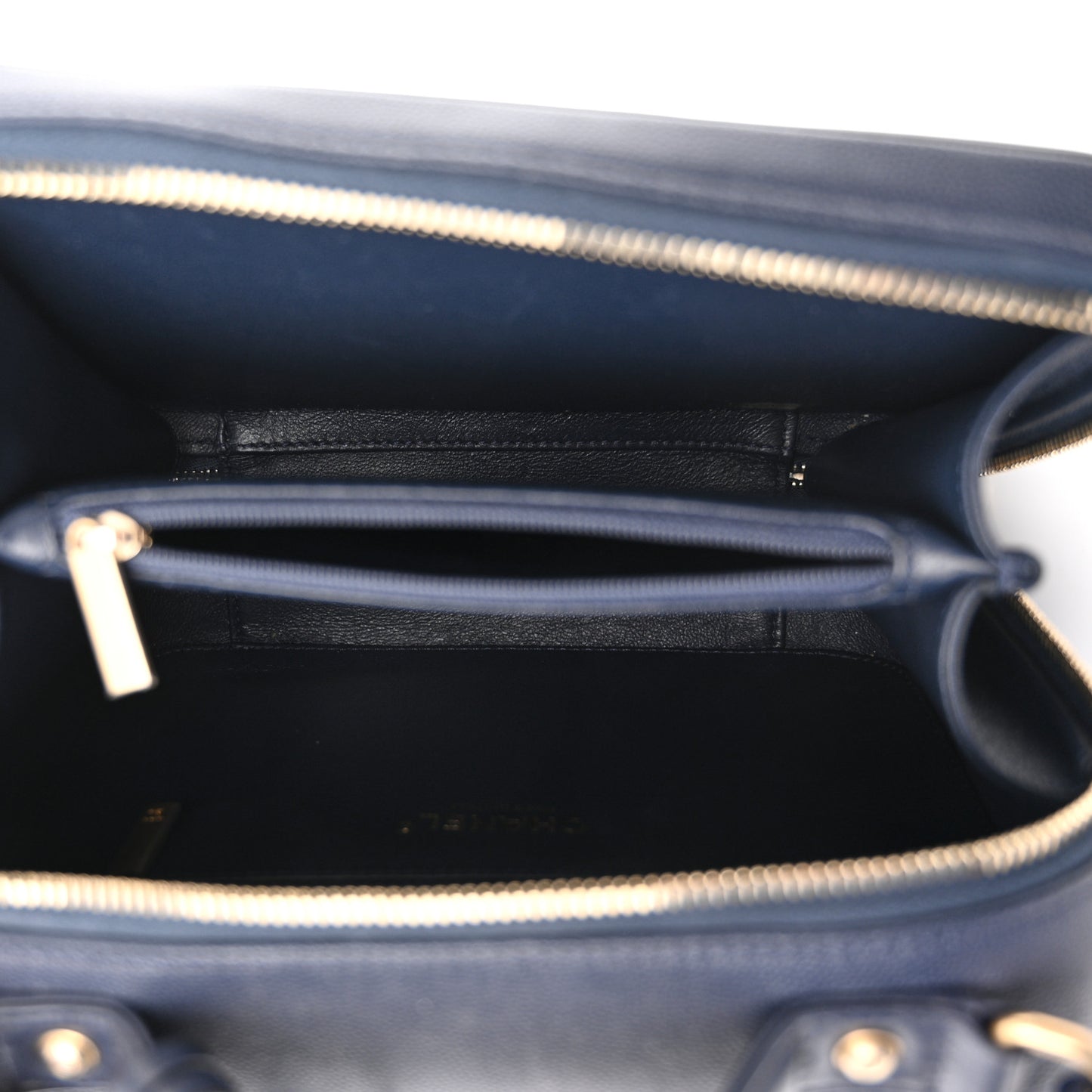 Caviar Quilted Medium CC Filigree Vanity Case Navy