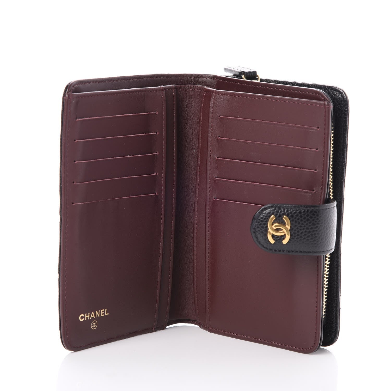Chanel Caviar Quilted Zipped Pocket Wallet Black 5 of 8