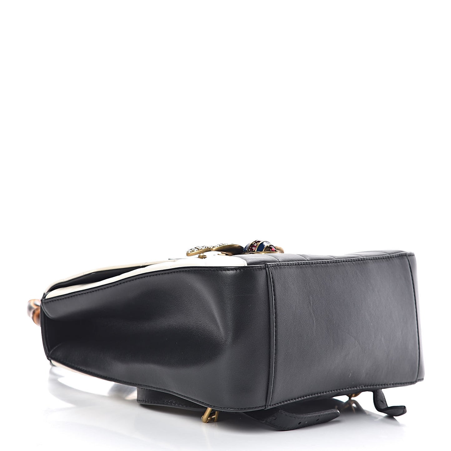 Calfskin Bamboo Trapuntata Queen Margaret Backpack Mystic White Black