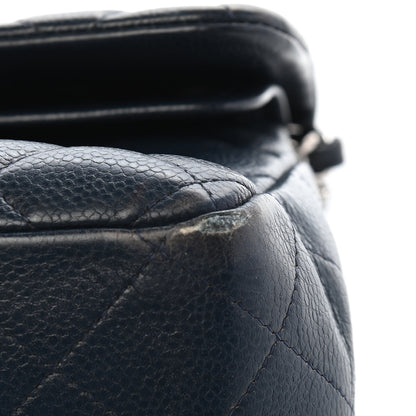 Chanel Caviar Quilted Jumbo Double Flap Navy 11 of 15
