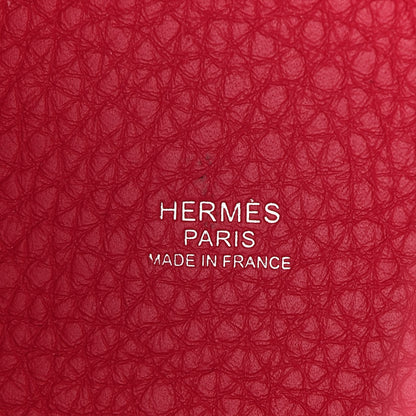 Hermes Taurillon Clemence Swift Eclat Picotin Lock 18 PM Framboise Rouge Sellier 6 of 9