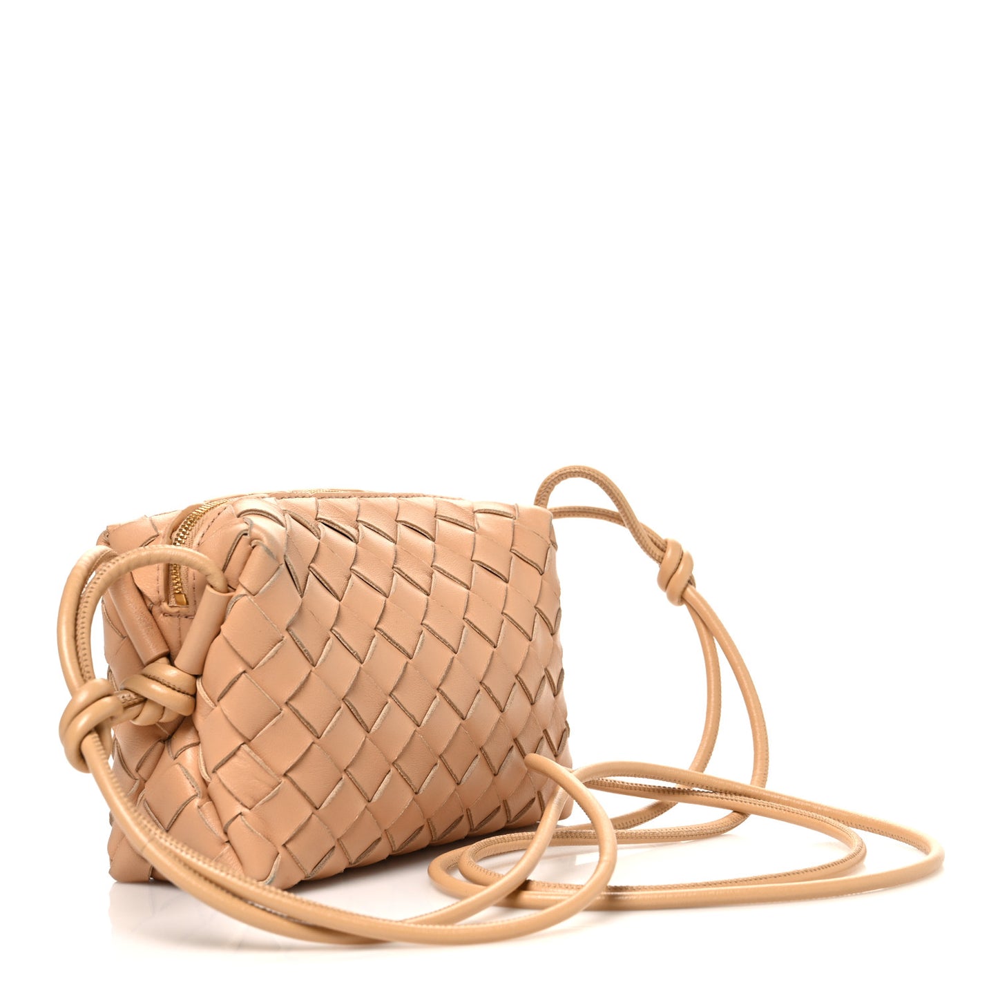 Nappa Intrecciato Mini Loop Camera Bag Almond