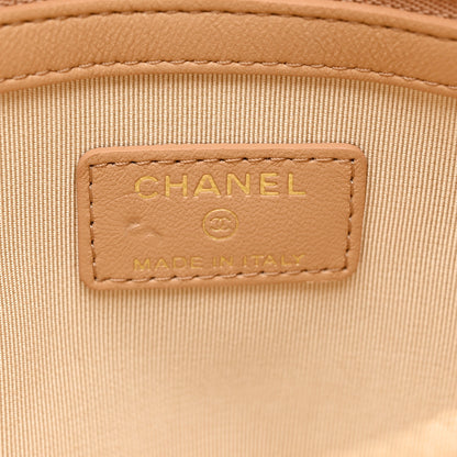 Chanel Tweed Lambskin Quilted Pouch Beige Multicolor 6 of 8