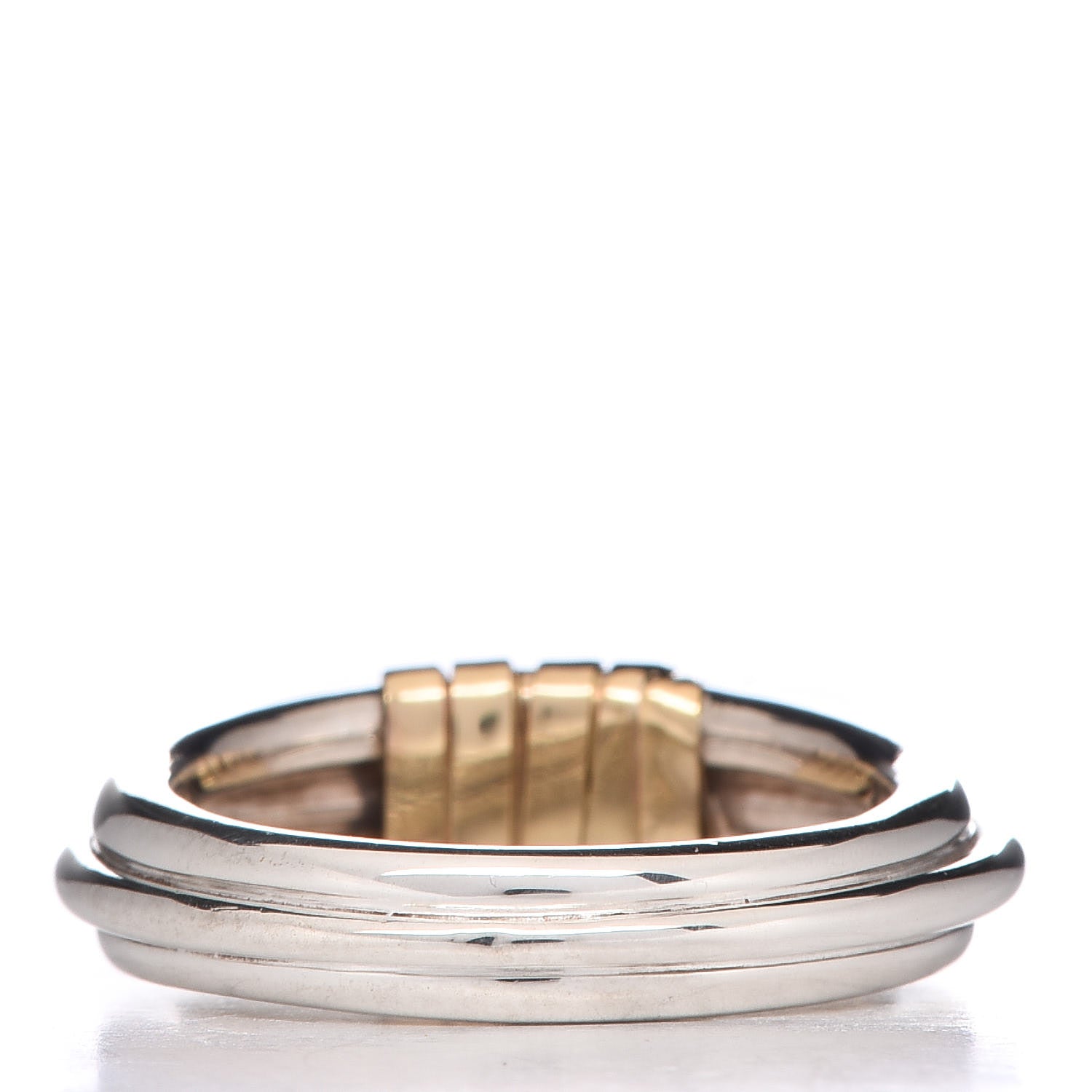 Cartier Sterling Silver 18K Yellow Gold Wrap Band Ring 51 5.75 4 of 5