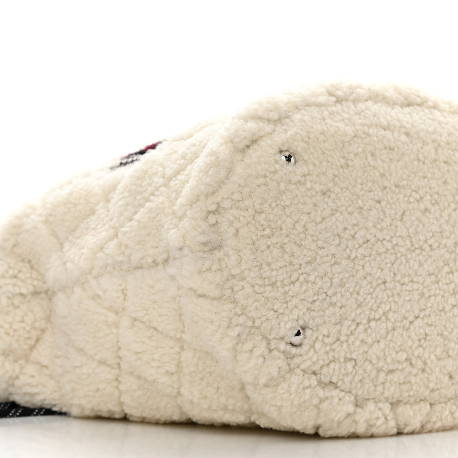 Chanel Shearling Sheepskin Tweed Large Coco Neige Tote White Black 9 of 11