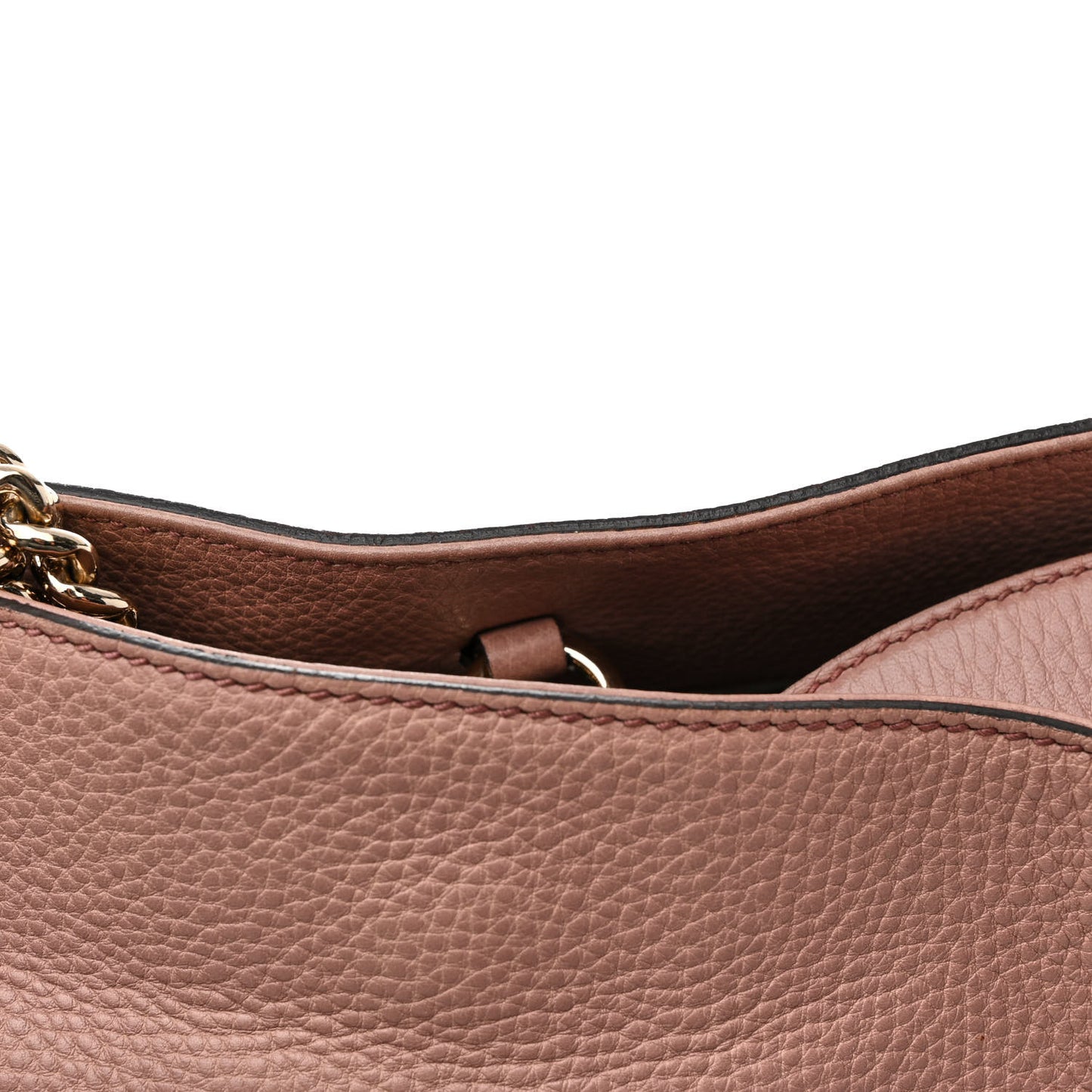 Pebbled Calfskin Medium Soho Chain Shoulder Bag Dark Cipria
