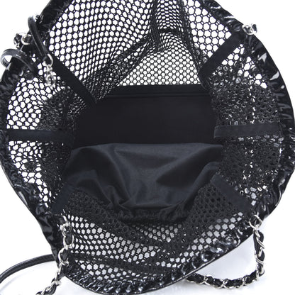 Chanel Patent Net Large La Madrague Tote Black 8 of 15