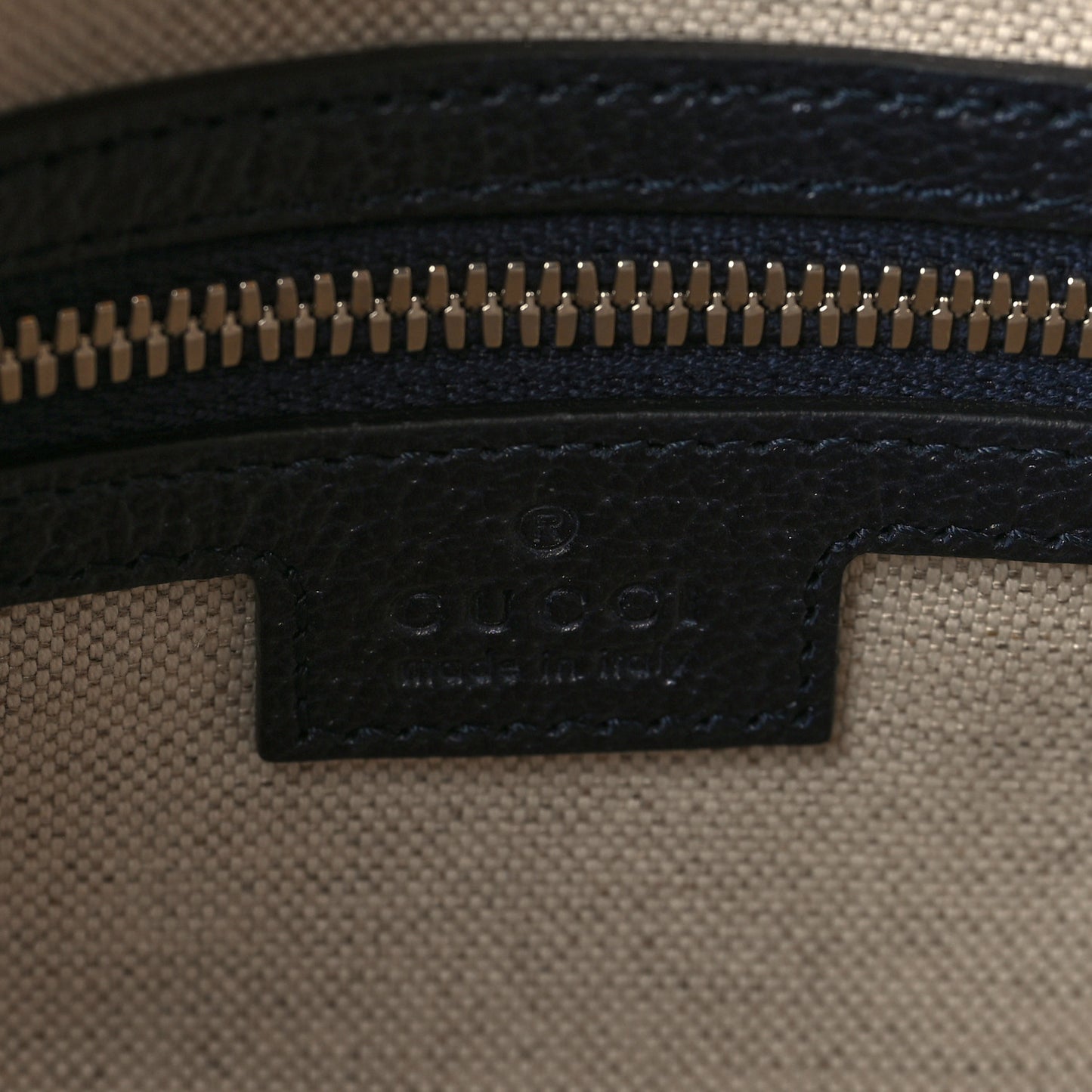 GG Supreme Monogram Textured Dollar Calfskin Web Small Ophidia Half Moon Hobo Beige Blue