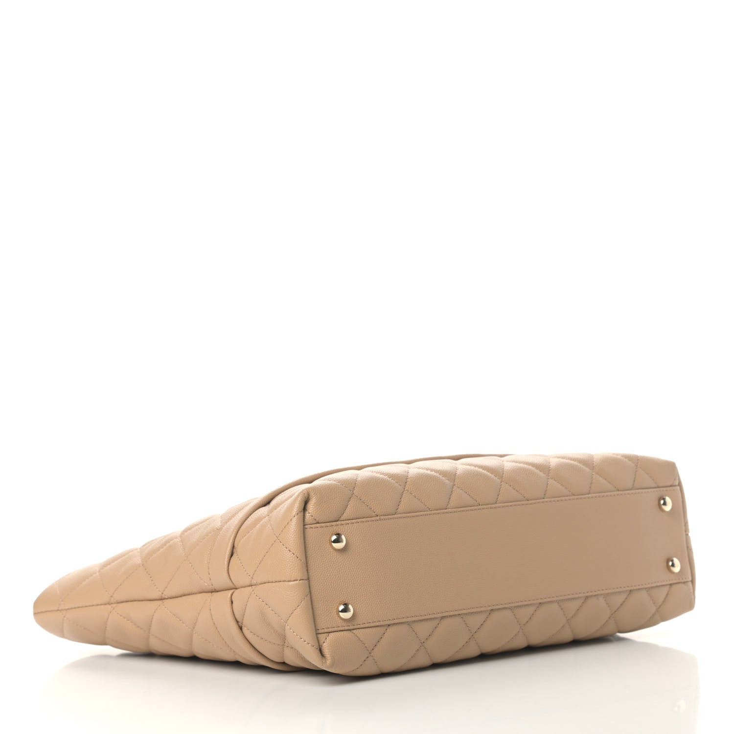 Chanel Caviar Quilted Rolled Up Tote Beige 3 of 4