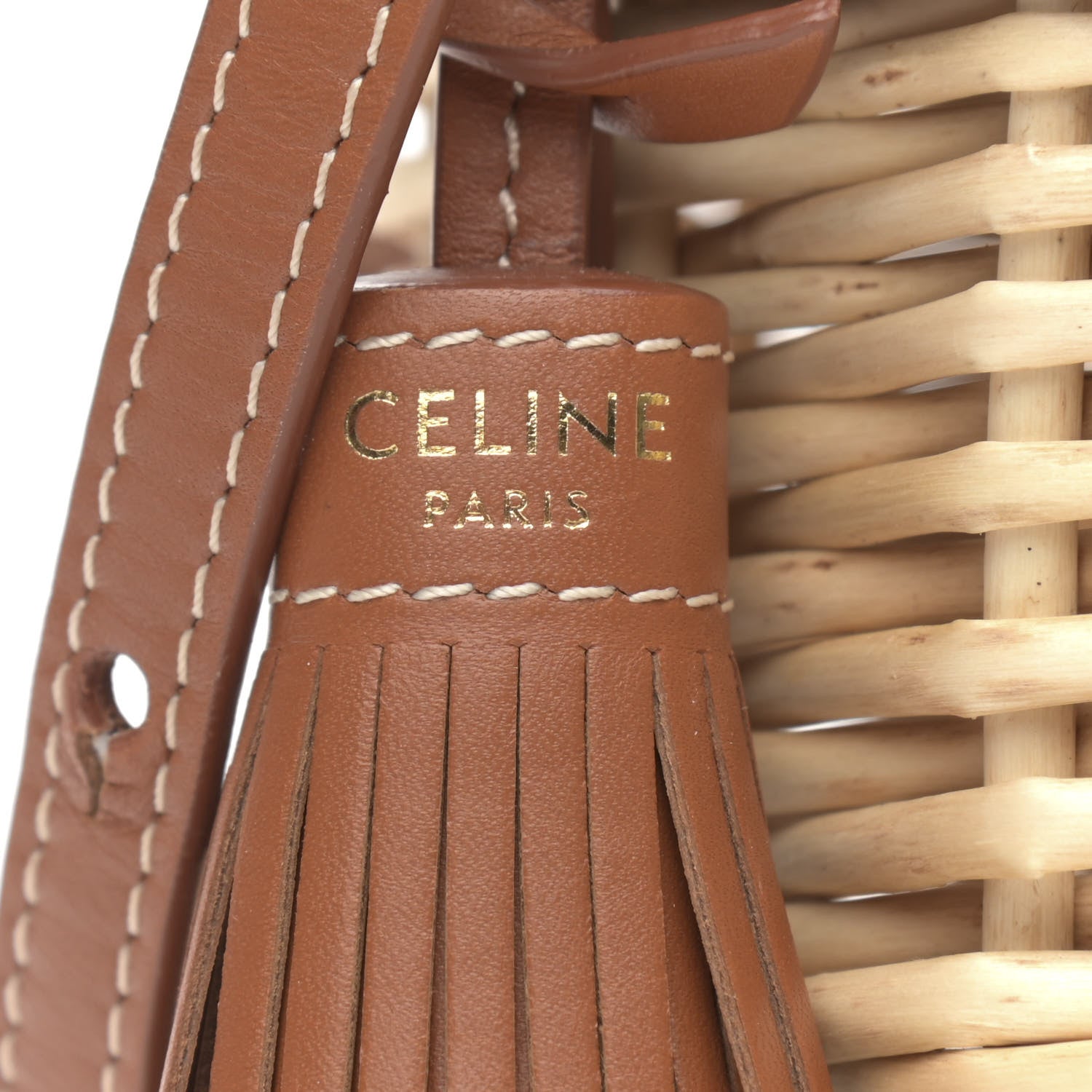 Celine Wicker Calfskin Mini Panier Bucket Bag Natural Tan 7 of 10