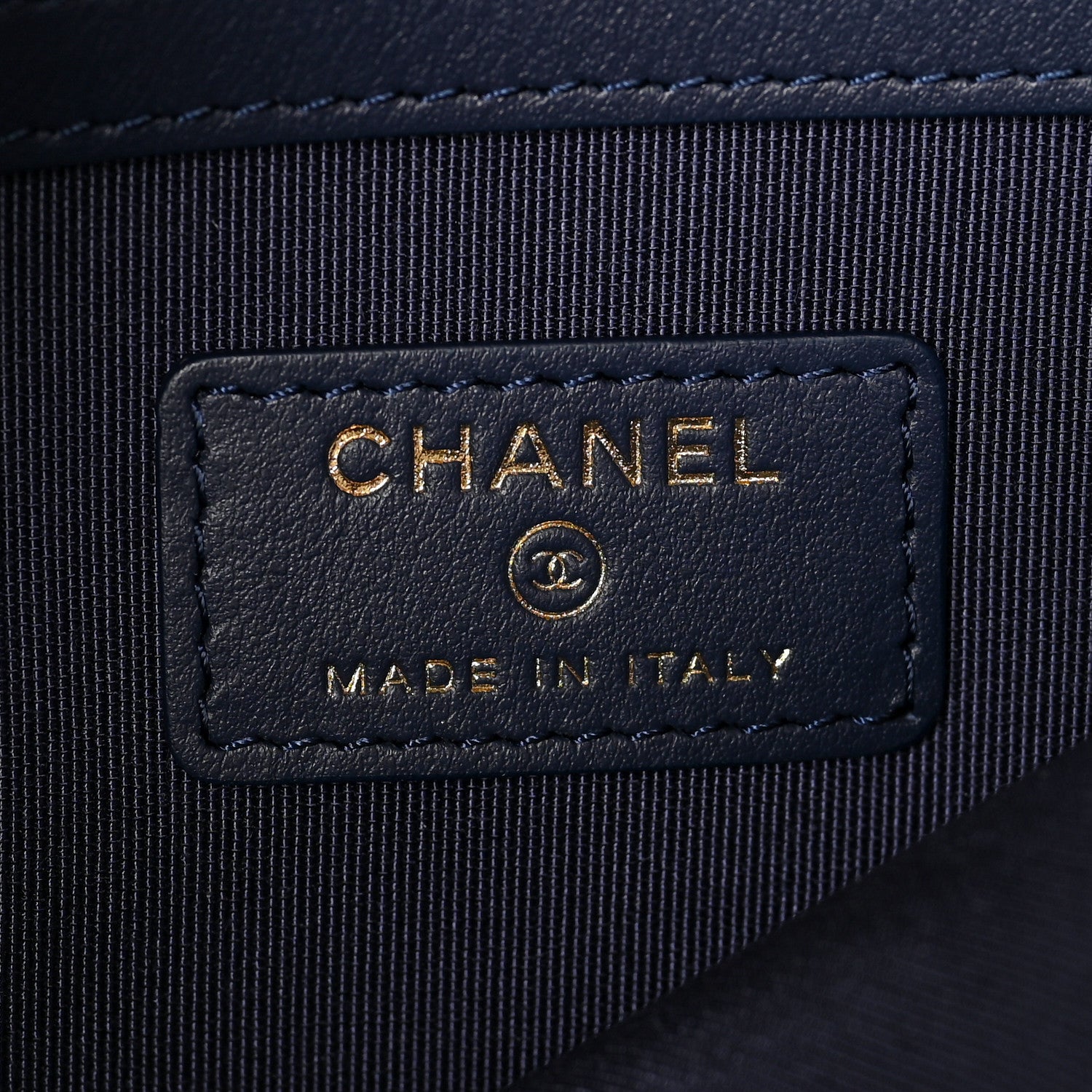 Chanel Woven Straw Raffia Small Deauville Pouch Dark Blue 6 of 8
