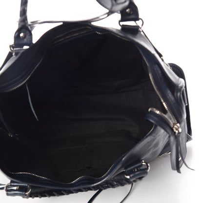 Balenciaga Chevre Silver Metallic Edge Hardware City Bleu Nuit Dark Sea 6 of 10