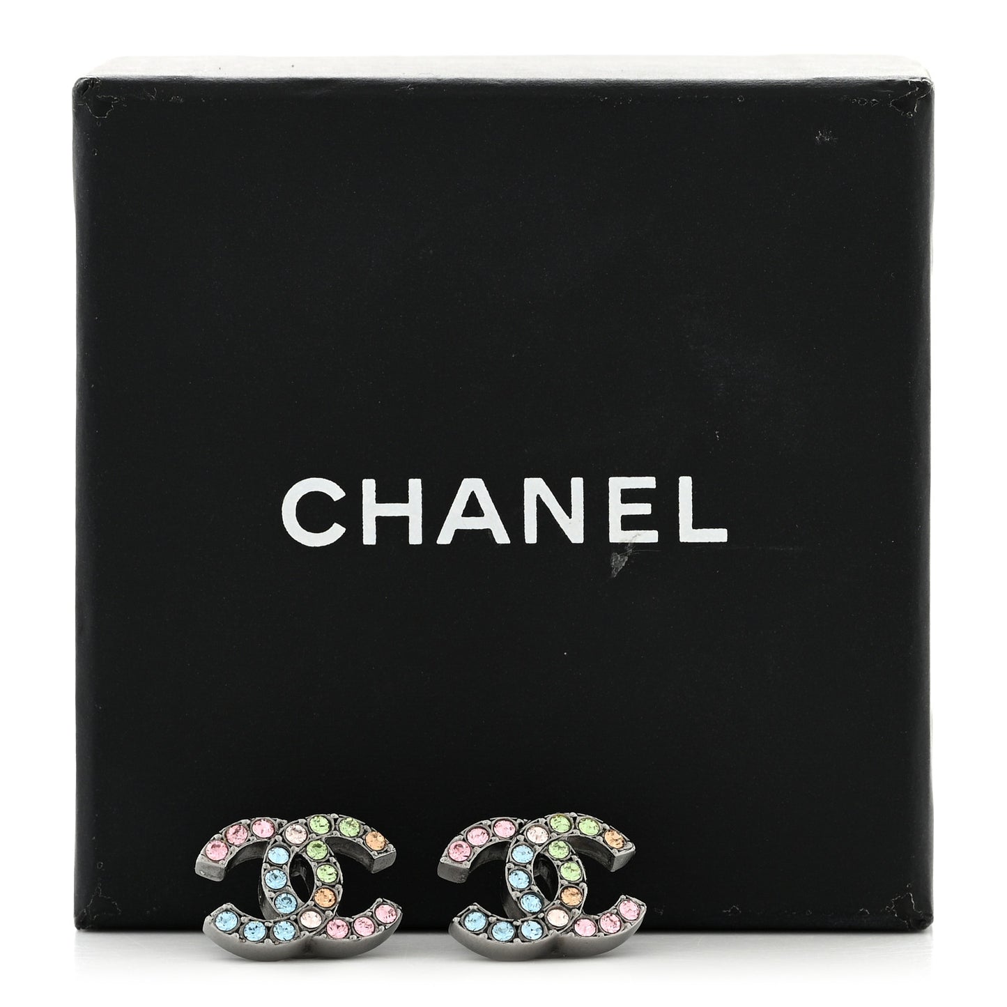 Ruthenium Crystal CC Earrings Multicolor