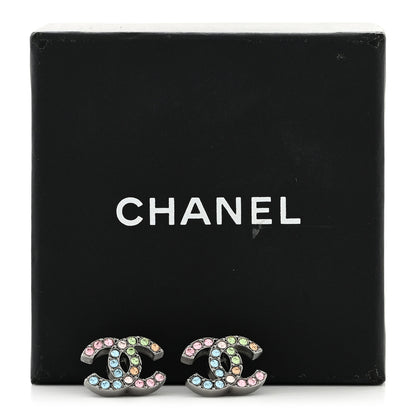 Chanel Ruthenium Crystal CC Earrings Multicolor 5 of 5