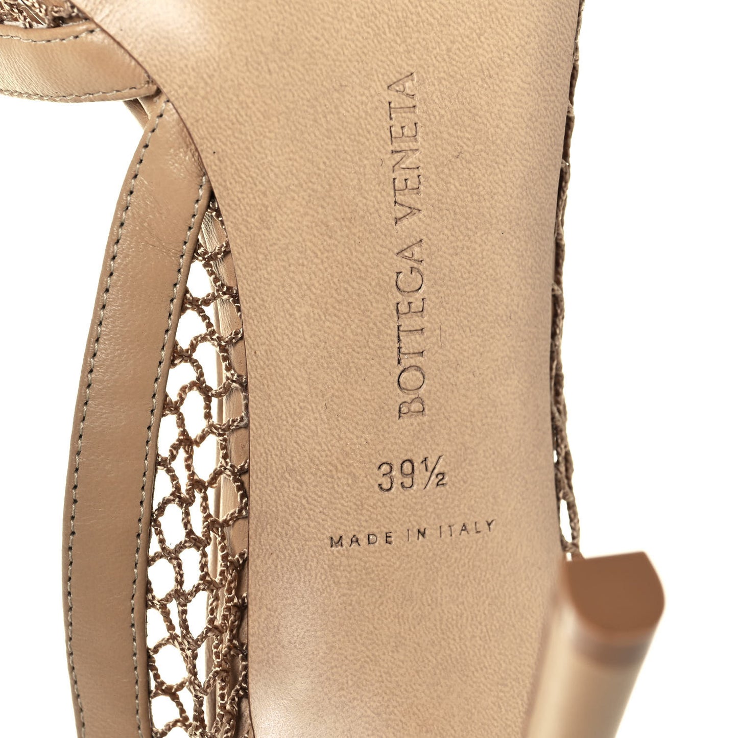Mesh Nappa Chunky Chain Sandals 39.5 Beige Pony