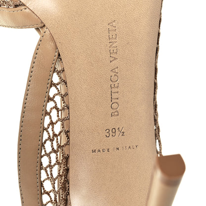 Bottega Veneta Mesh Nappa Chunky Chain Sandals 39.5 Beige Pony 6 of 8