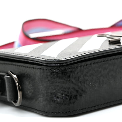 Off-White Saffiano Striped Mini Diag Binder Clip Bag Black White Indus 8 of 10