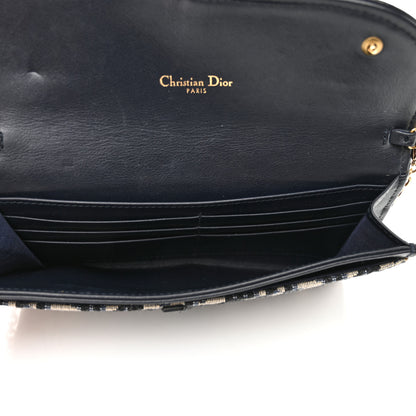 Christian Dior Oblique Saddle Chain Long Wallet Blue 6 of 13