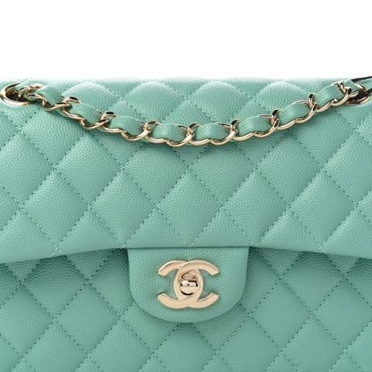 Chanel Caviar Quilted Small Double Flap Light Green 10 of 11