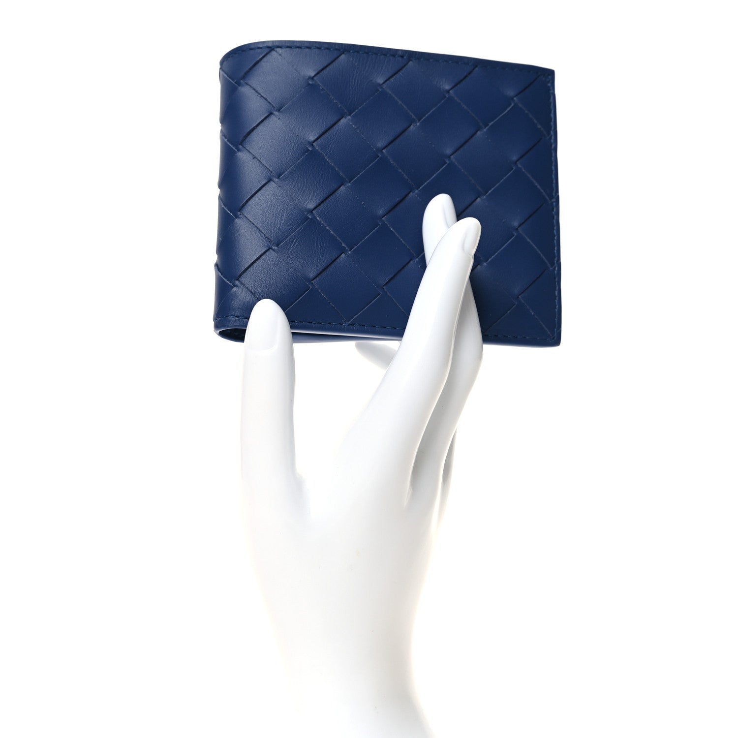 Bottega Veneta Nappa Intrecciato Bi-Fold Wallet Blue 2 of 8