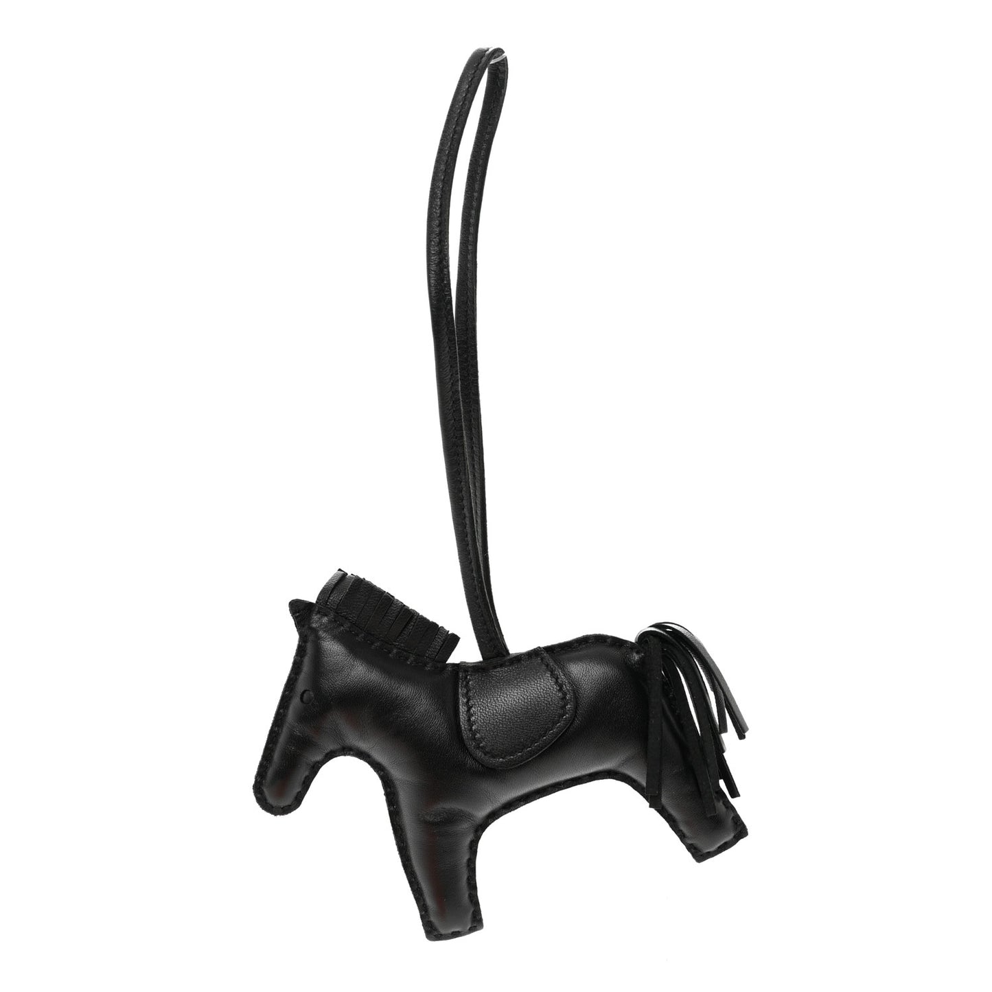 Milo Lambskin Grigri Rodeo Horse Bag Charm MM So Black