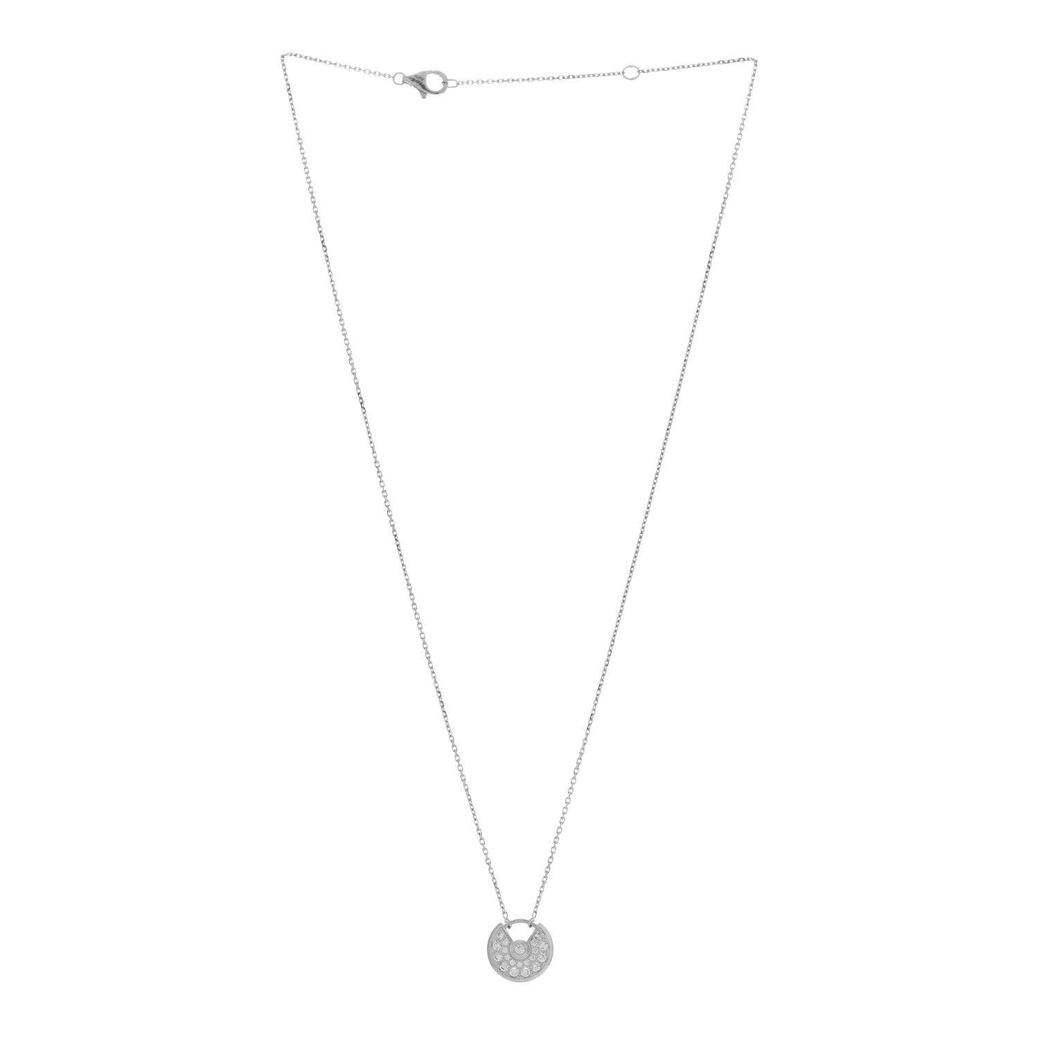 Cartier 18K White Gold Diamond XS Amulette de Cartier Pendant Necklace 2 of 4