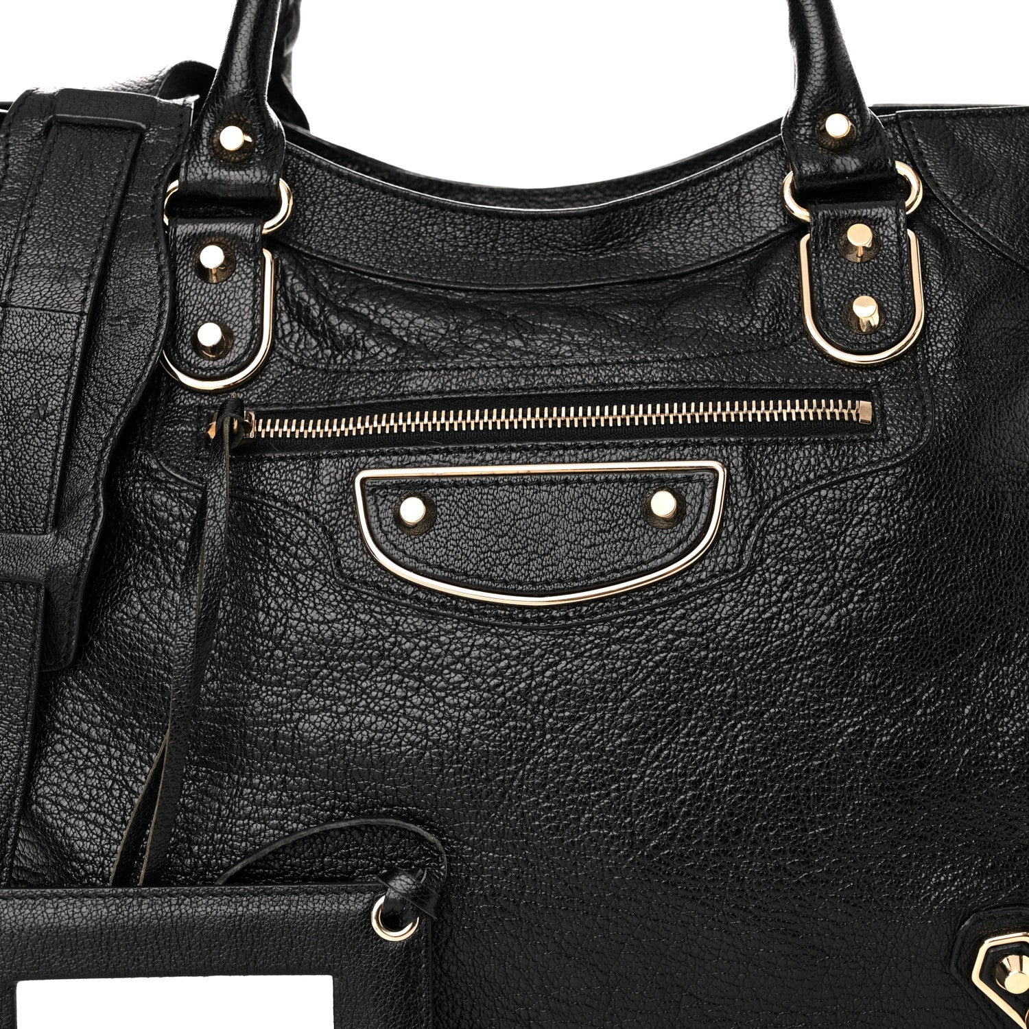 Balenciaga Chevre Gold Metallic Edge Hardware Velo Black 8 of 13