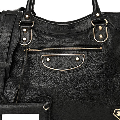 Balenciaga Chevre Gold Metallic Edge Hardware Velo Black 8 of 13
