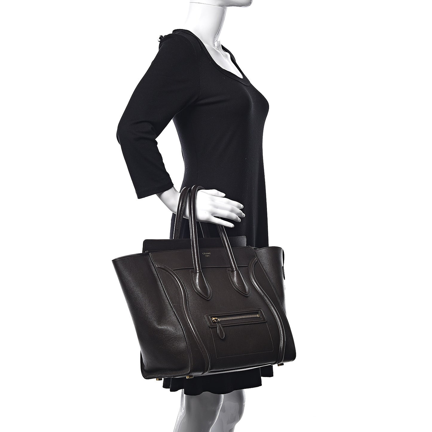 Drummed Calfskin Mini Luggage Anthracite