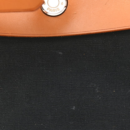 Hermes Toile Vache Calfskin Herbag Clutch Natural Black 16 of 25