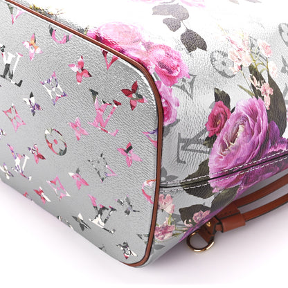 Louis Vuitton Metallic Monogram LV Garden Neverfull MM Silver 10 of 10