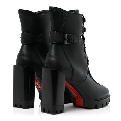 Christian Louboutin Calfskin Macademia 100 Biker Platform Boots 40.5 Black 4 of 12