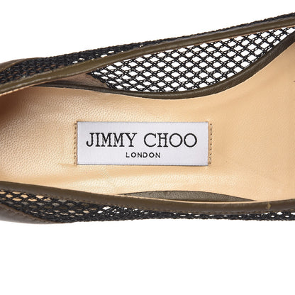 Jimmy Choo Nappa Mesh Hettie Pointy Toe Flats 38 Green 6 of 11