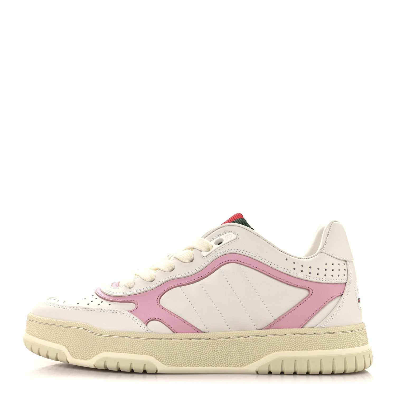 Gucci Calfskin Womens Re-Web Sneakers 36.5 White Pink 1 of 10