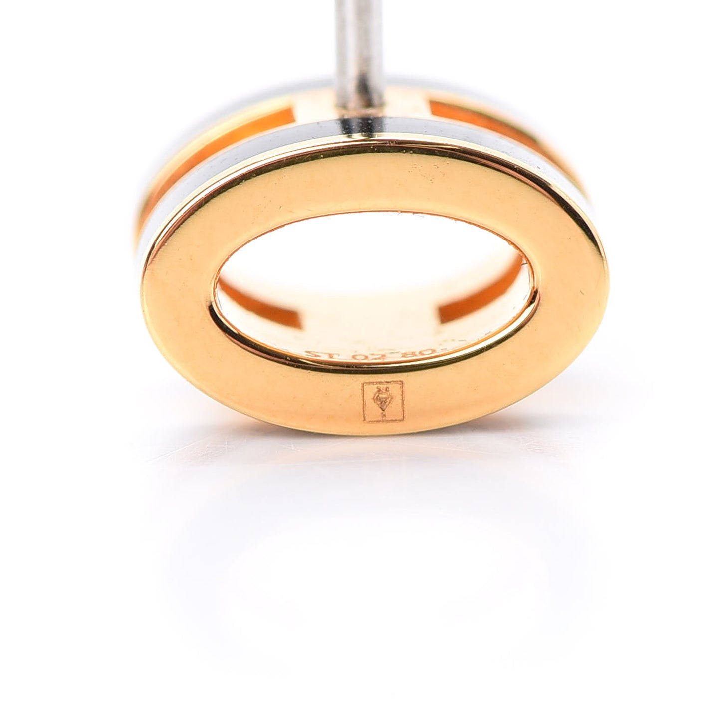 Gold Lacquered Pop H Earrings Black