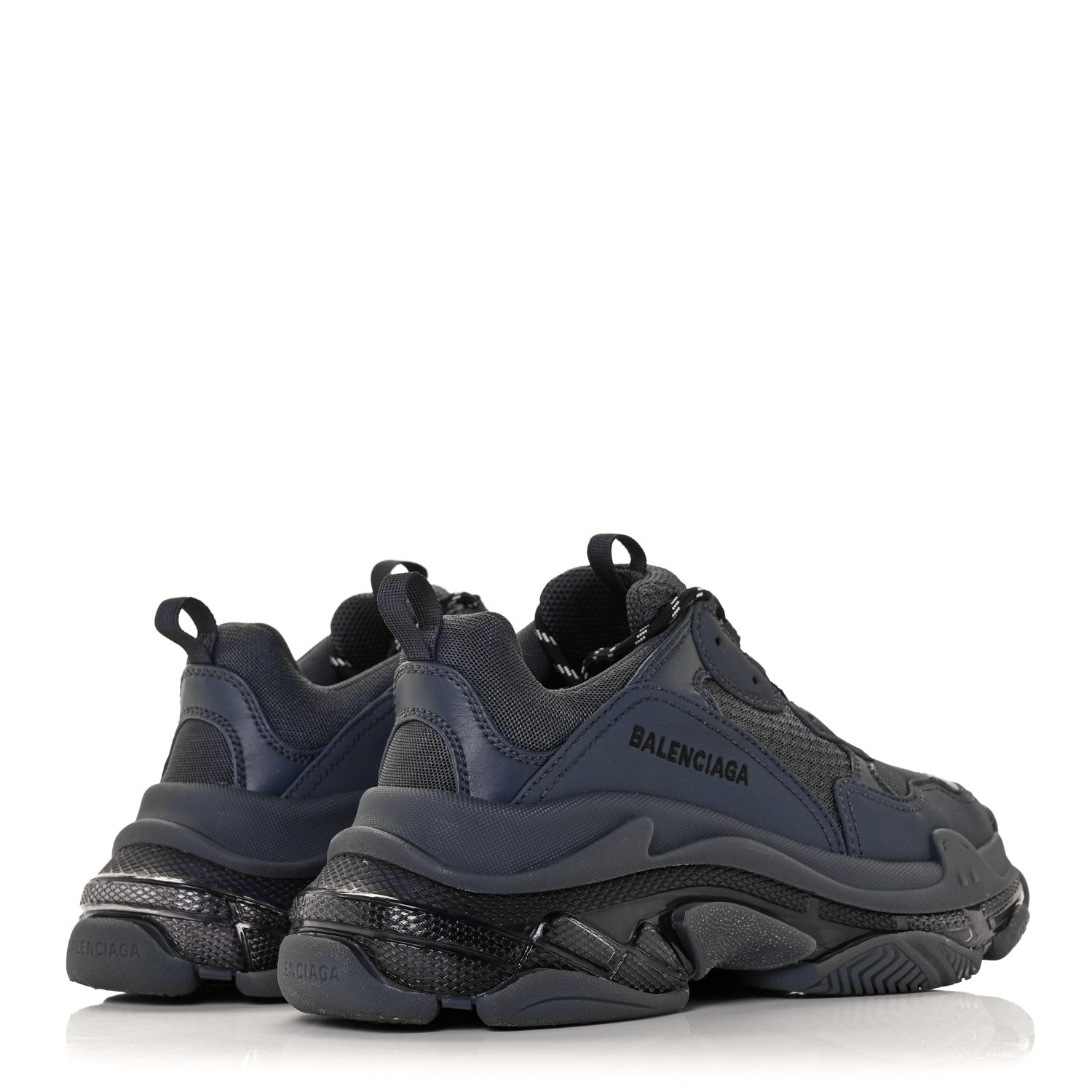 Balenciaga Fabric Mesh Clear Sole Womens Triple S Sneakers 40 Ombre Blue 4 of 6