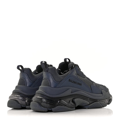Balenciaga Fabric Mesh Clear Sole Womens Triple S Sneakers 40 Ombre Blue 4 of 6