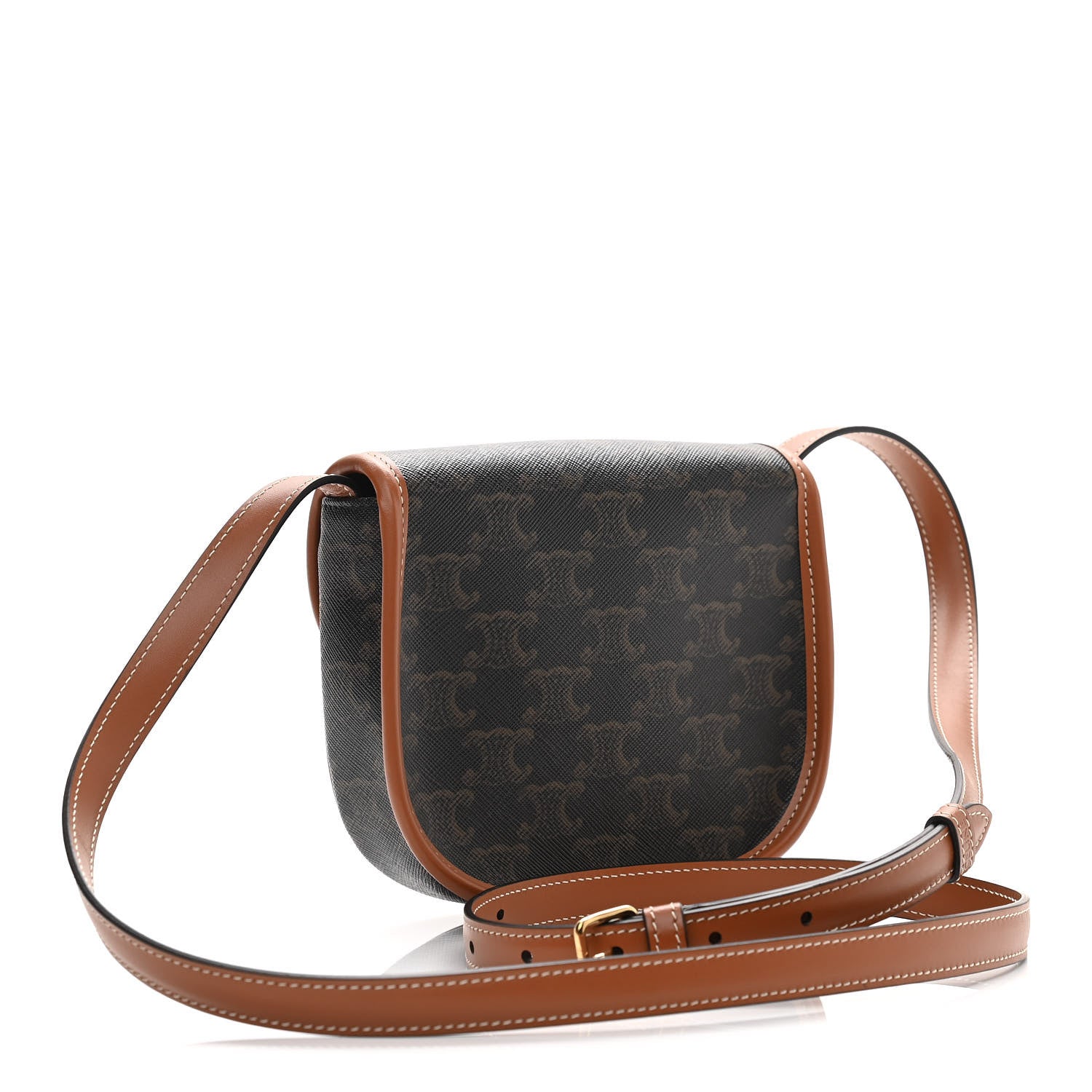 Celine Canvas Calfskin Triomphe Mini Besace Tan 3 of 10