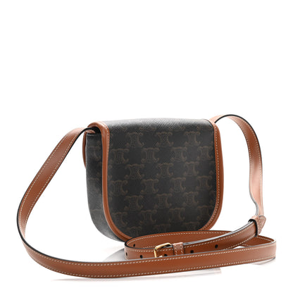 Celine Canvas Calfskin Triomphe Mini Besace Tan 3 of 10