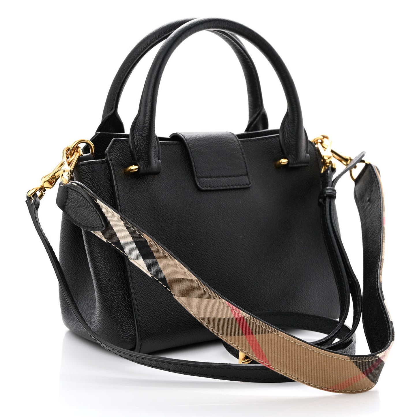 Soft Grain Calfskin Small Buckle Tote Black