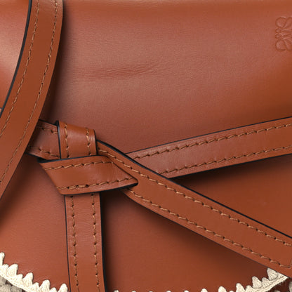 Loewe Calfskin Crochet Trim Small Gate Crossbody Bag Tan 8 of 10