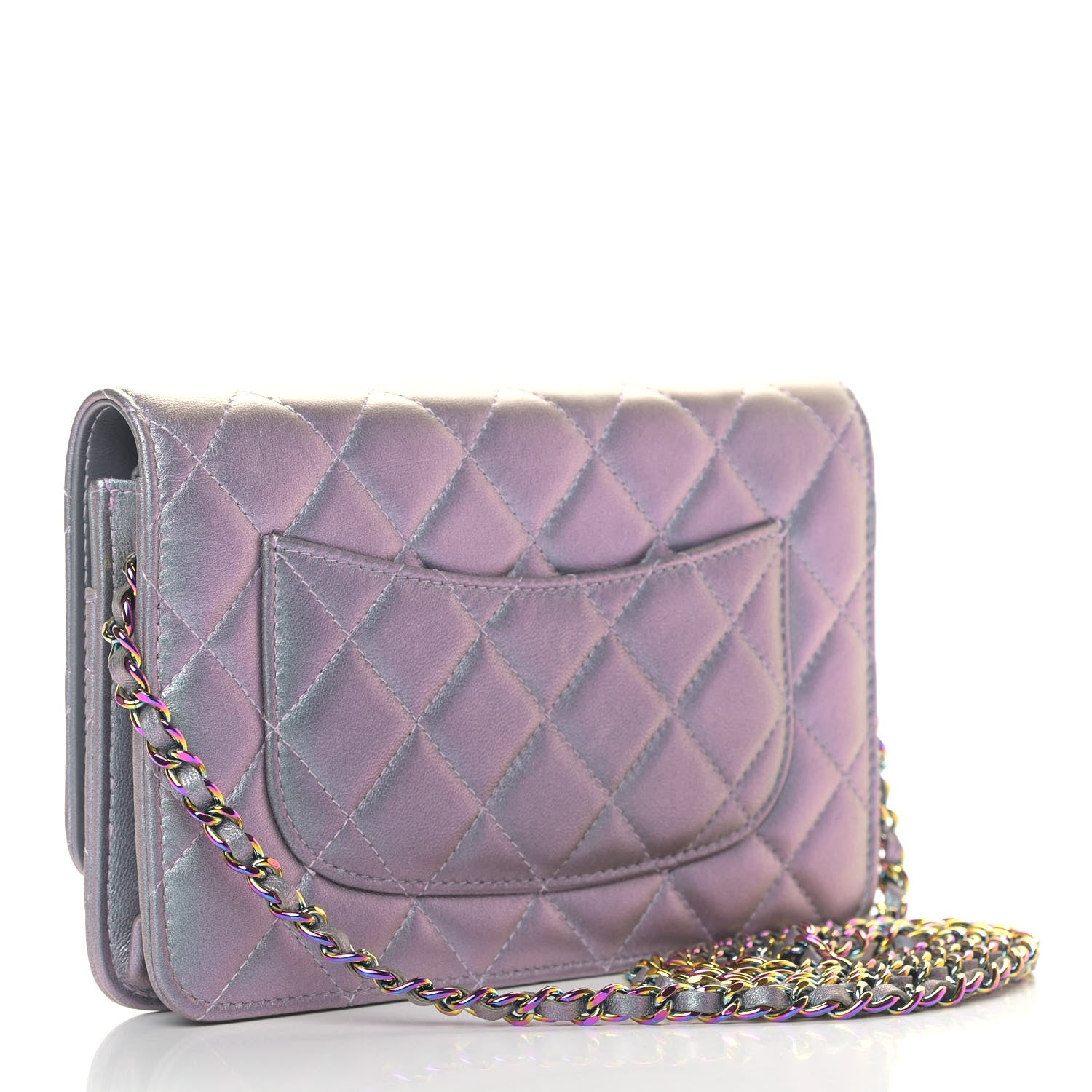 Chanel Iridescent Lambskin Quilted Reissue Wallet On Chain WOC Light Purple 2 of 7