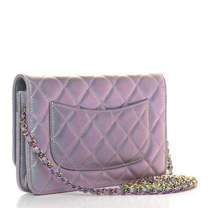 Chanel Iridescent Lambskin Quilted Reissue Wallet On Chain WOC Light Purple 2 of 7