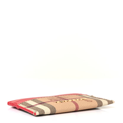Burberry Soft Grain Calfskin Haymarket Check Izzy Card Case Red 4 of 9