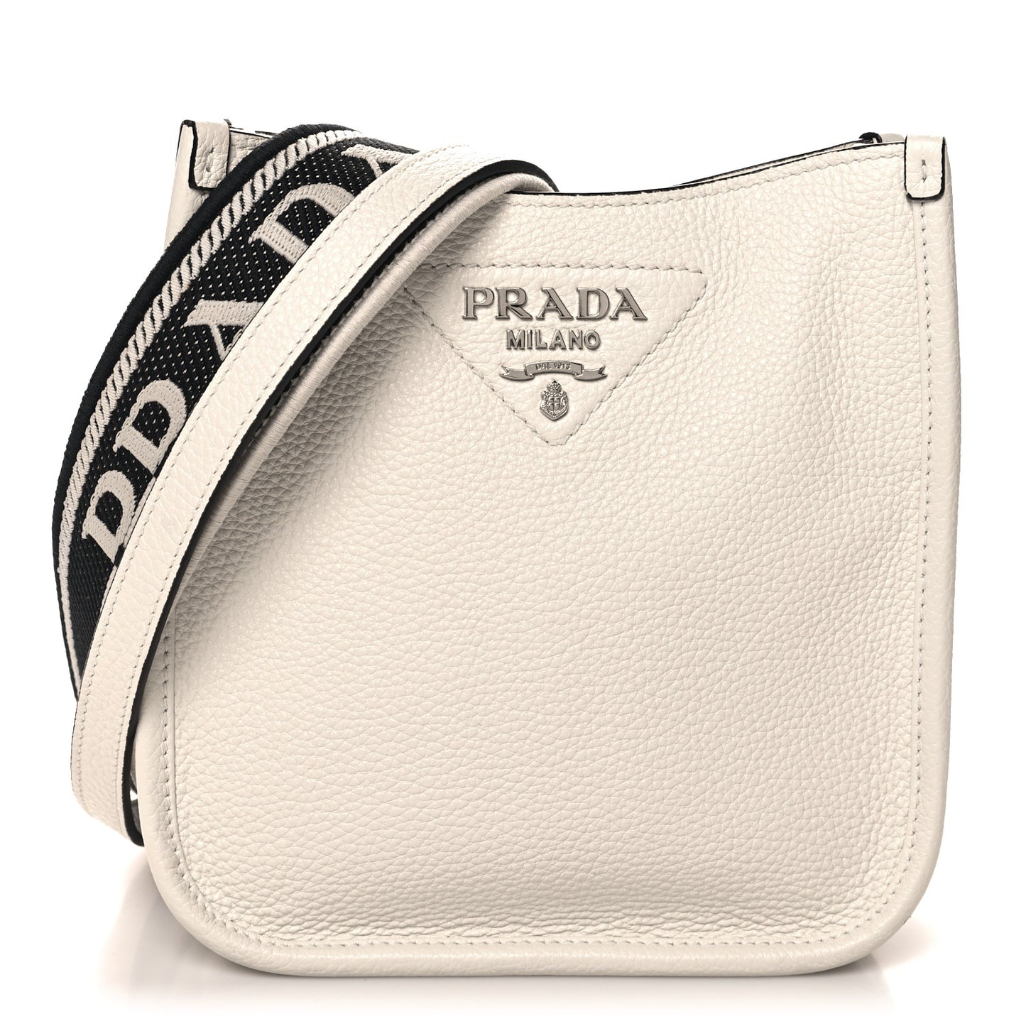 Vitello Daino Soft Mini Hobo Messenger Bag White